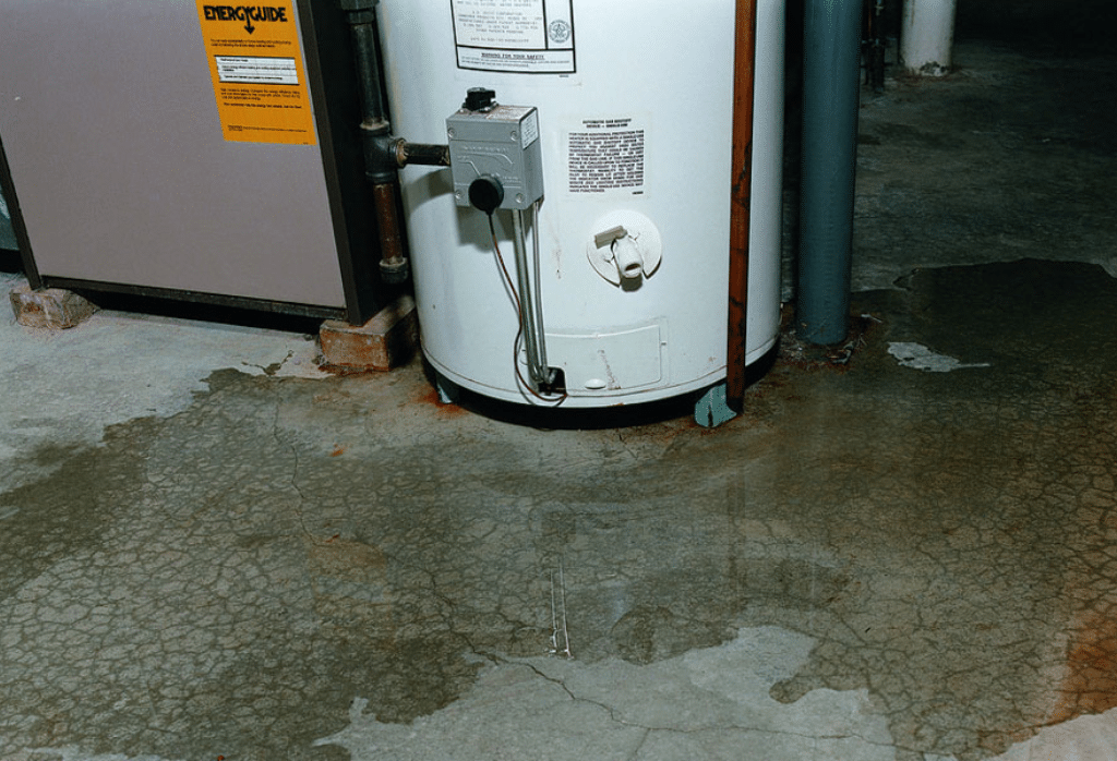 Broken water heater flood